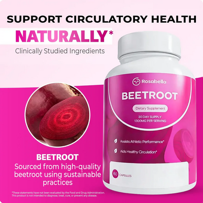 Rosabella Beetroot Capsules To Support Circulation And Vitality*