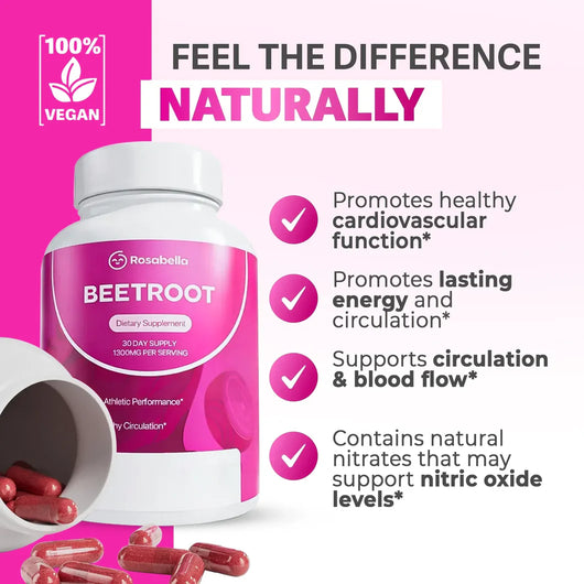 Rosabella Beetroot Capsules To Support Circulation And Vitality*